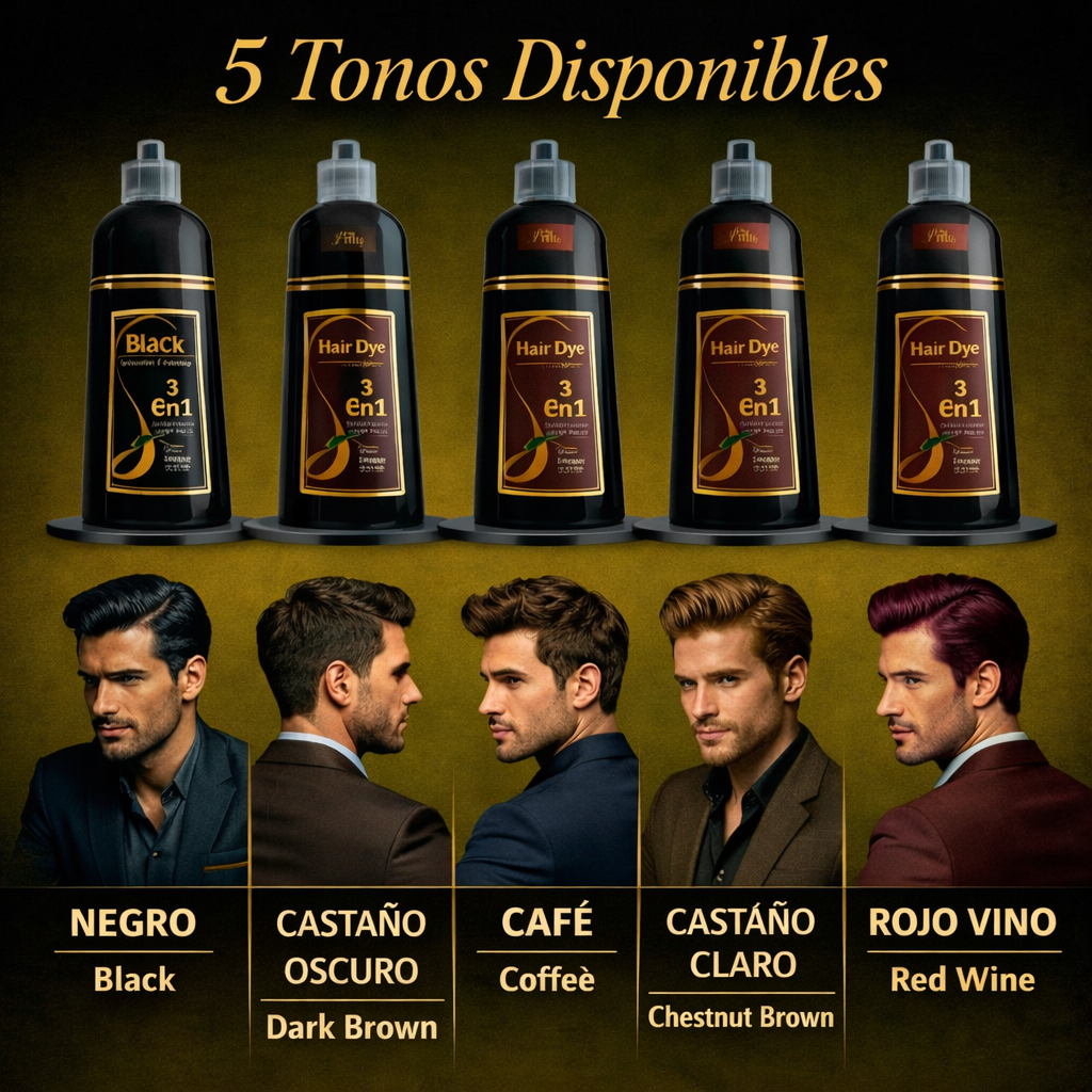 Shampoo Cubre Canas Meidu 3 En 1 Tinte Cabello Barba 500ml
