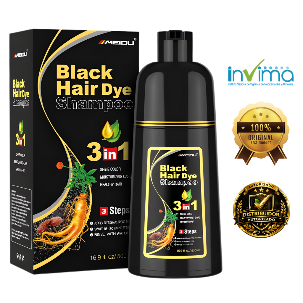 Shampoo Cubre Canas Meidu 3 En 1 Tinte Cabello 500ml